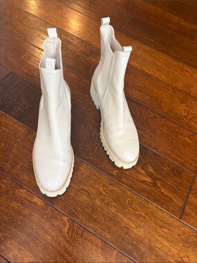 Freda Salvador Women's Cream Chelsea Lug Boots - Smooth Leather